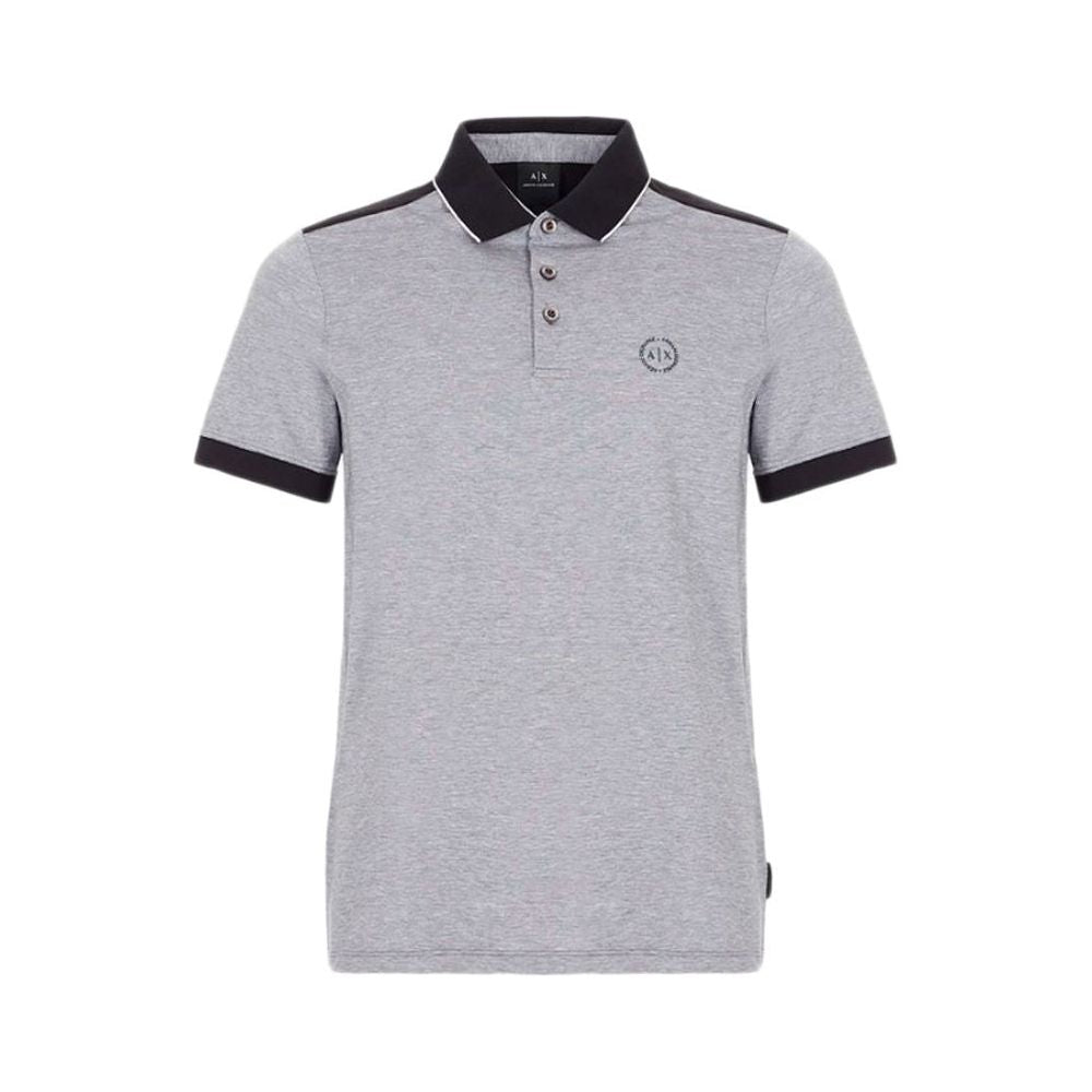 Armani Exchange Black Cotton Polo Shirt