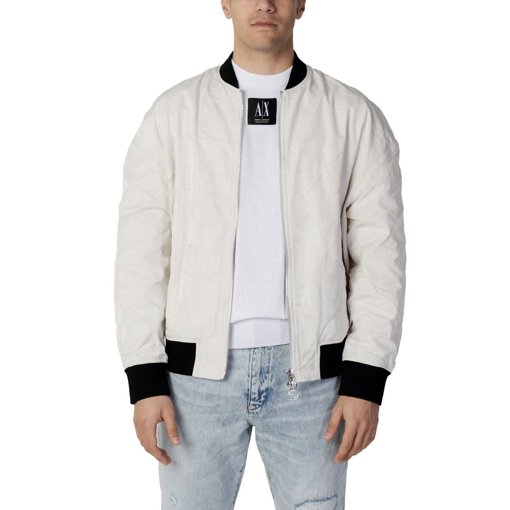 Armani Exchange Cream Polyester Jacket Armani Exchange