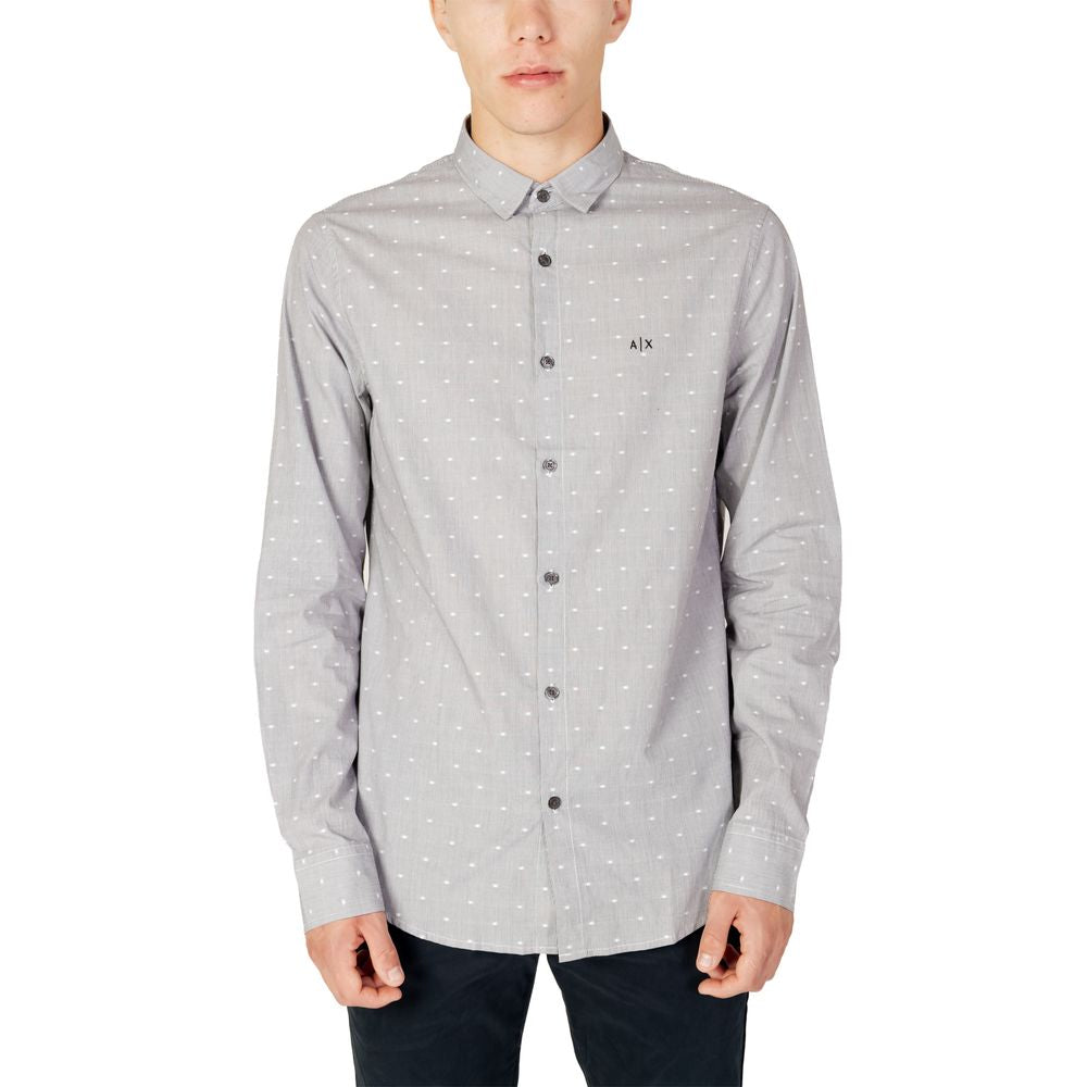 Armani Exchange Black Cotton Pattern Shirt