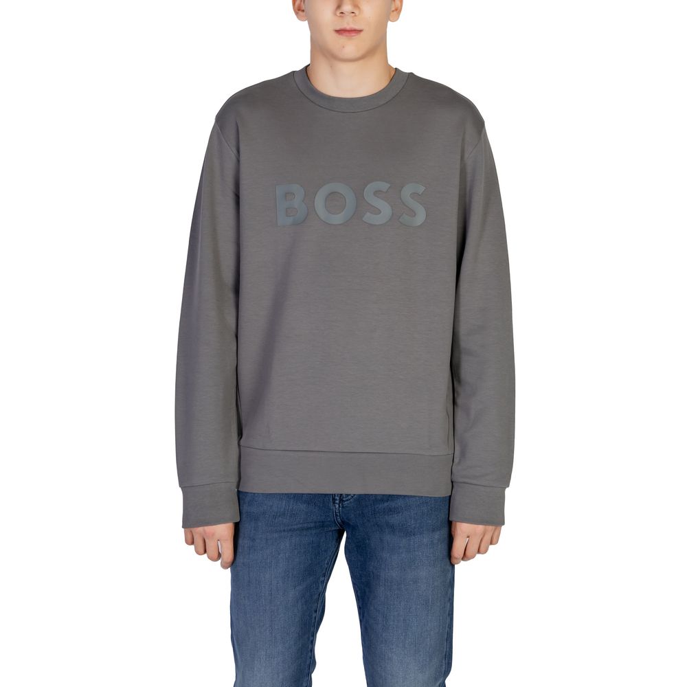 Hugo Boss Gray Cotton Sweater Hugo Boss