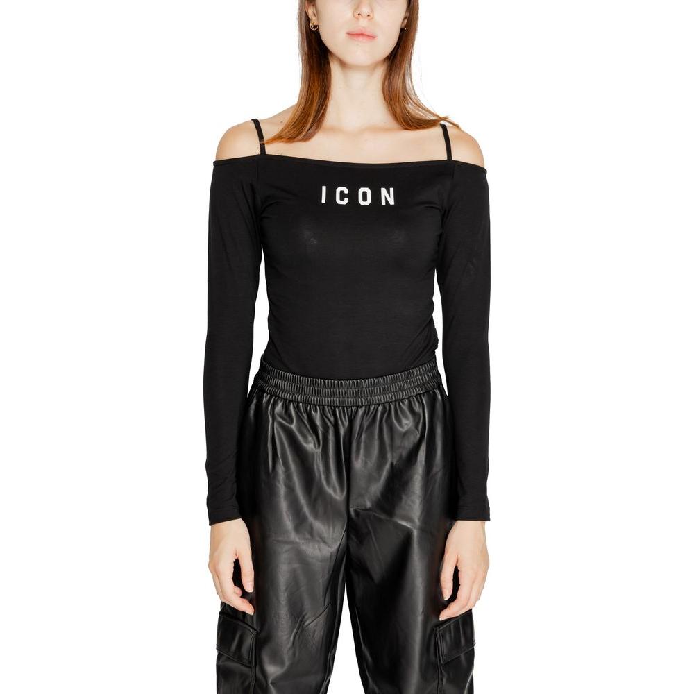 Icon Black Cotton Tops & T-Shirt Icon