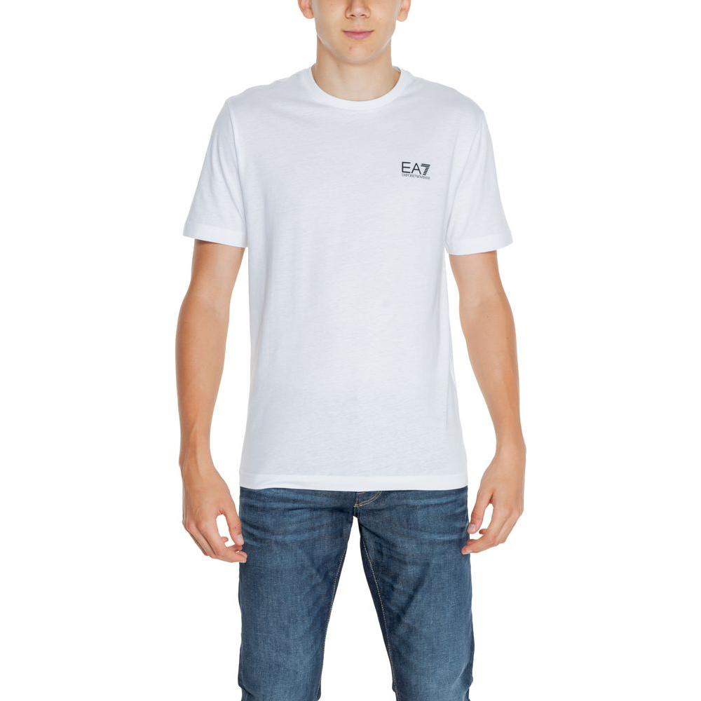 EA7 Emporio Armani White Cotton T-Shirt EA7 Emporio Armani