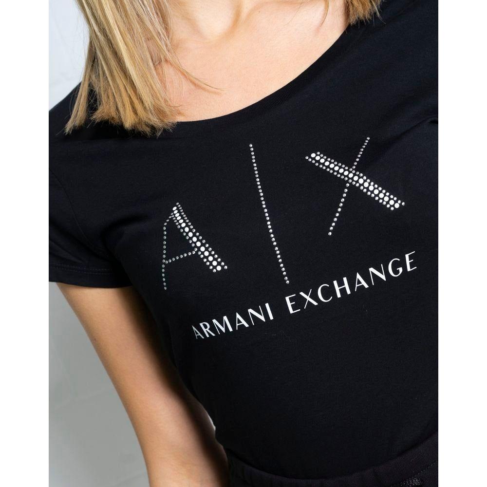 Armani Exchange Black Cotton Tops & T-Shirt Armani Exchange