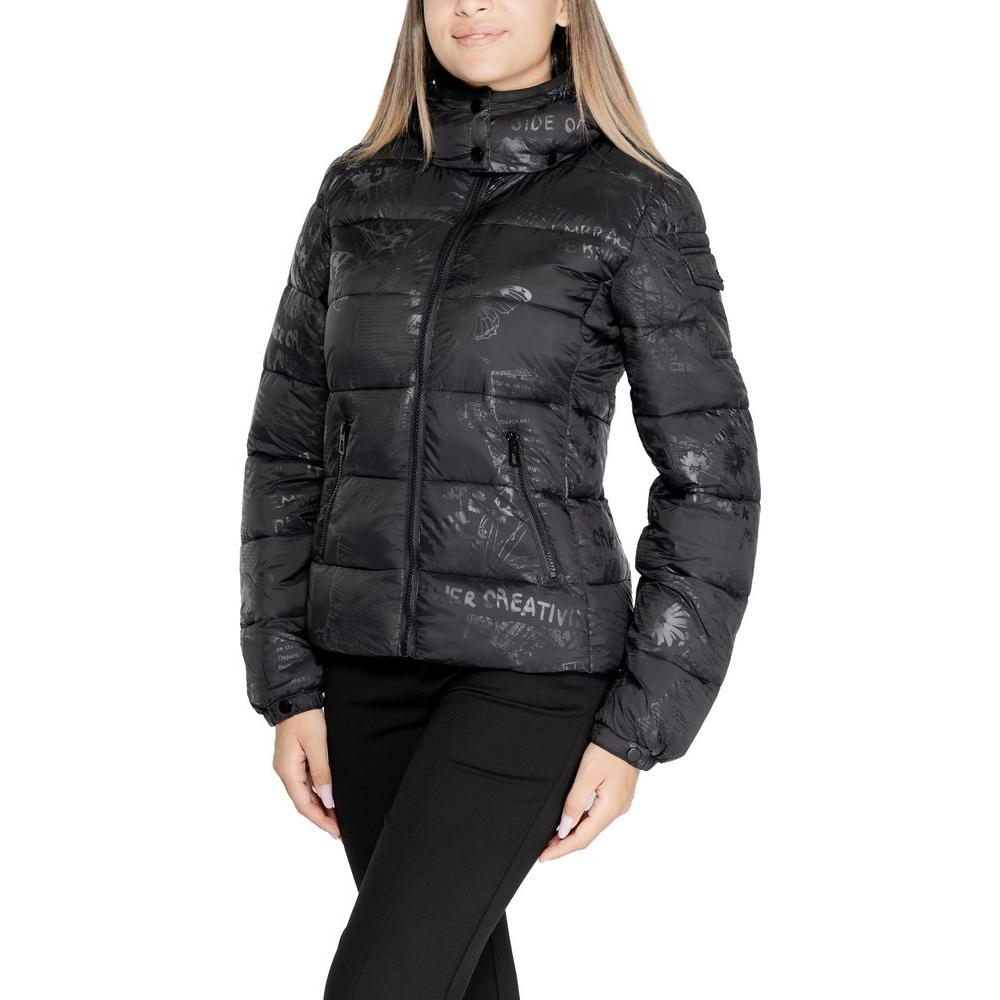 Desigual Black Polyamide Jackets & Coat Desigual