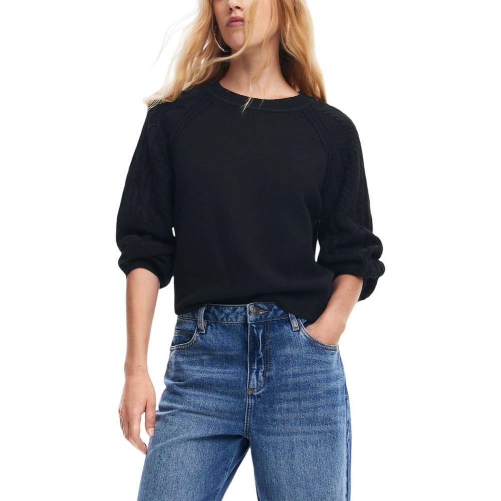 Desigual Black Viscose Sweater Desigual