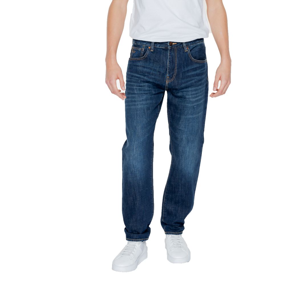 Armani Exchange Blue Cotton Skinny Jeans