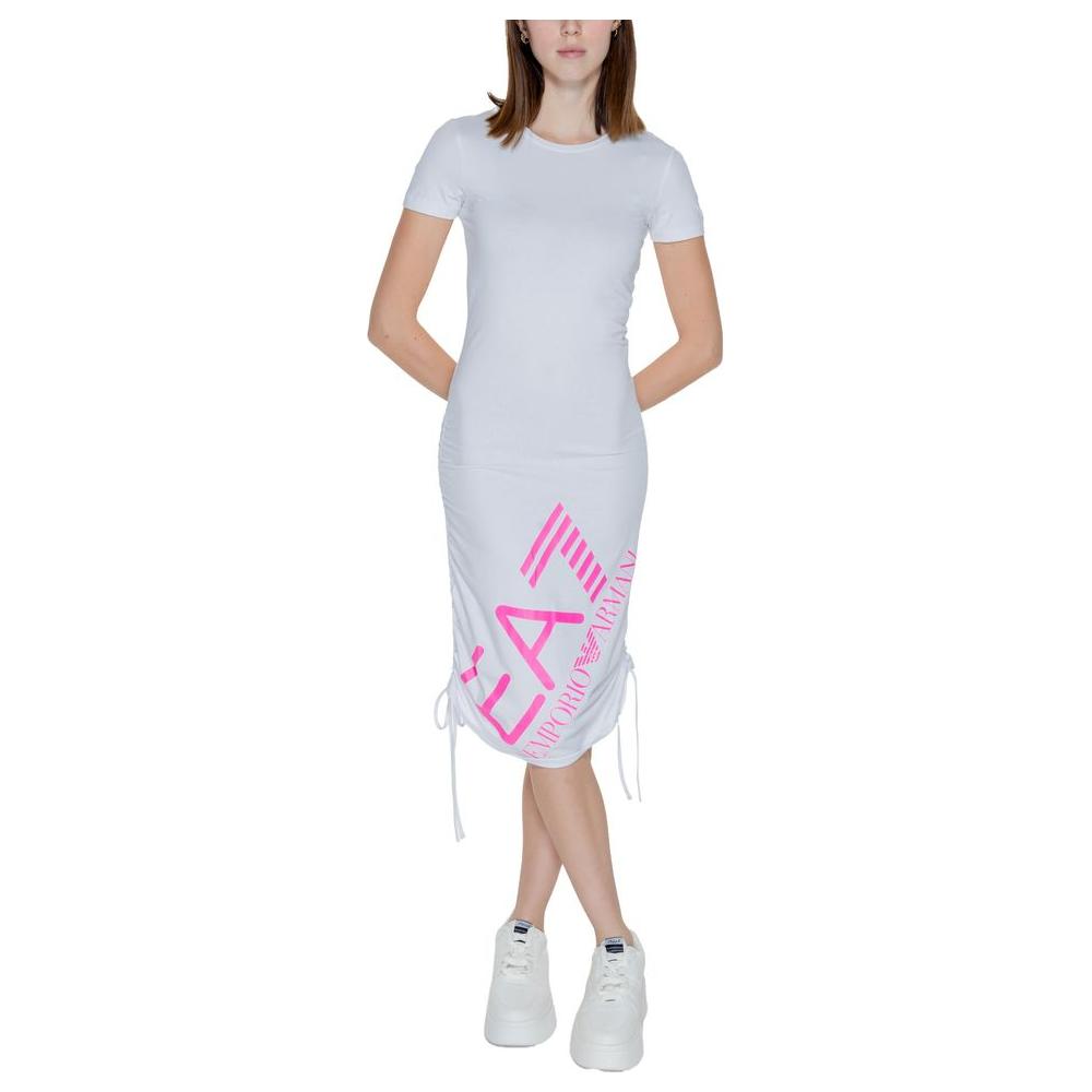 EA7 Emporio Armani White Cotton Dress EA7 Emporio Armani