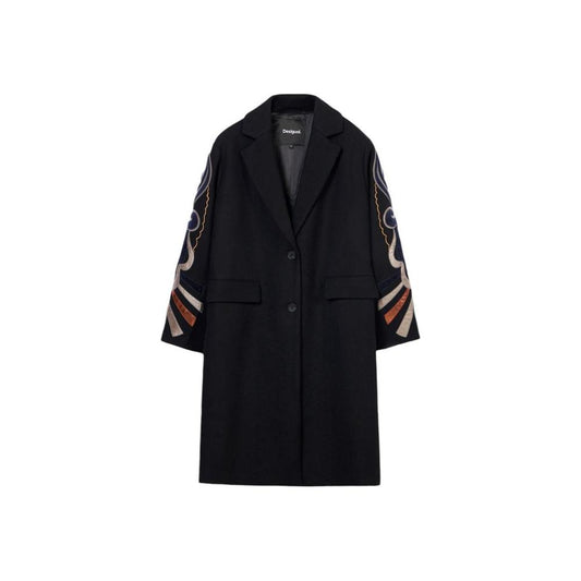 Desigual Black Polyester Jackets & Coat Desigual