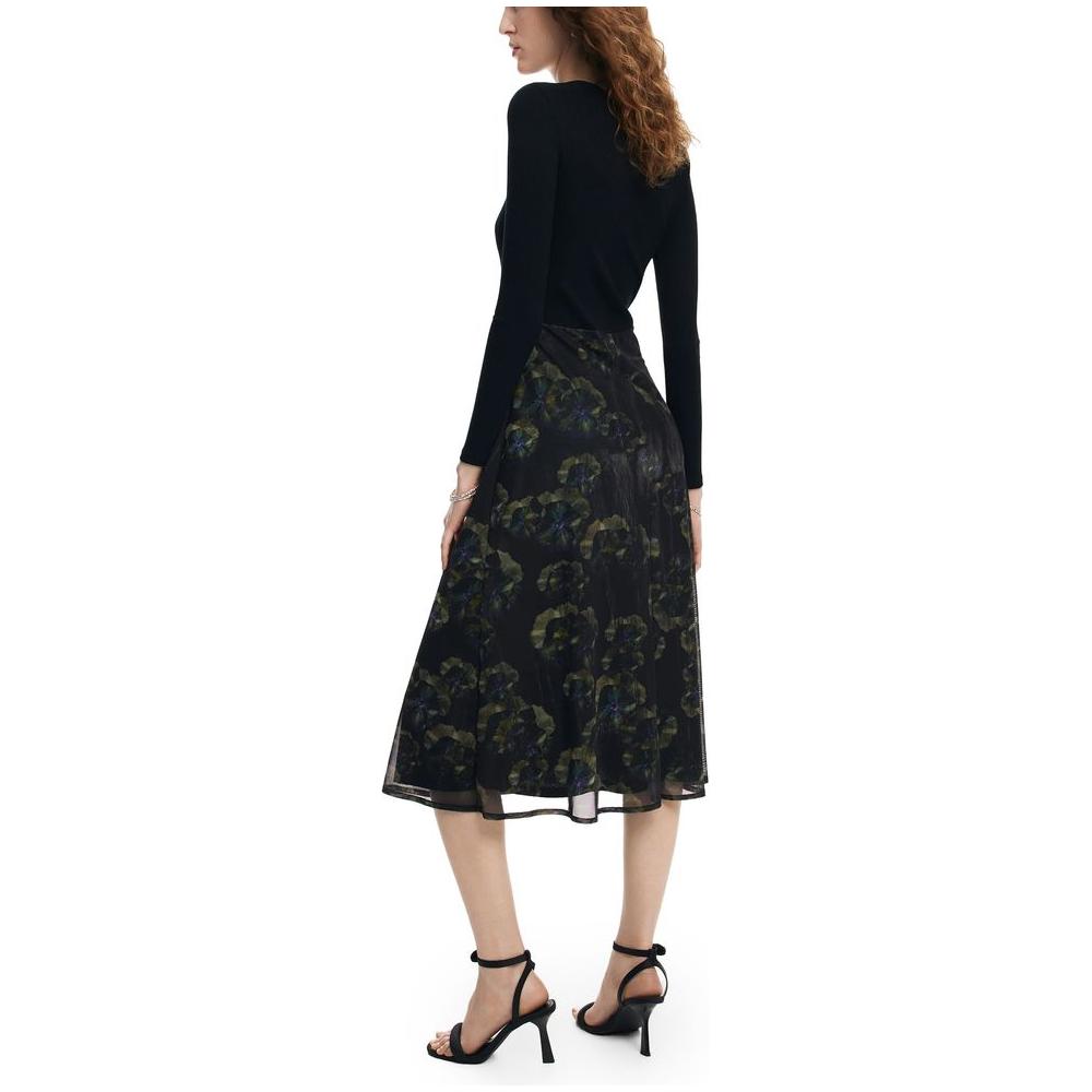 Desigual Black Viscose Dress Desigual