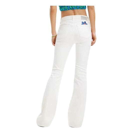 Desigual White Cotton Jeans & Pant Desigual