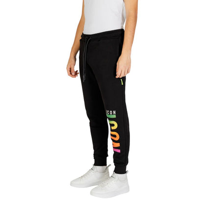Icon Black Cotton Joggers (Workout Pants) Icon