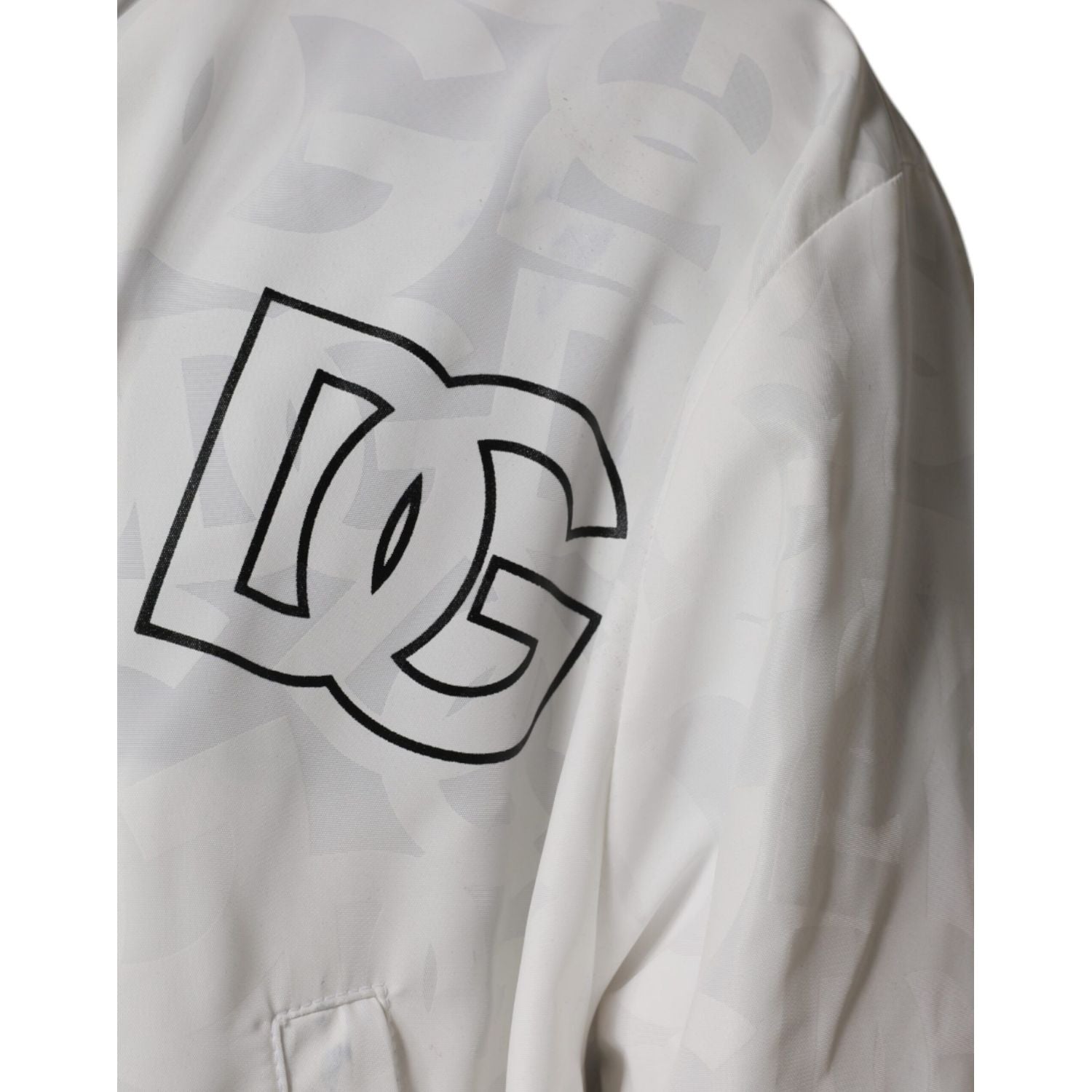 Dolce & Gabbana White Hooded Parka Polyester Trench Coat Jacket