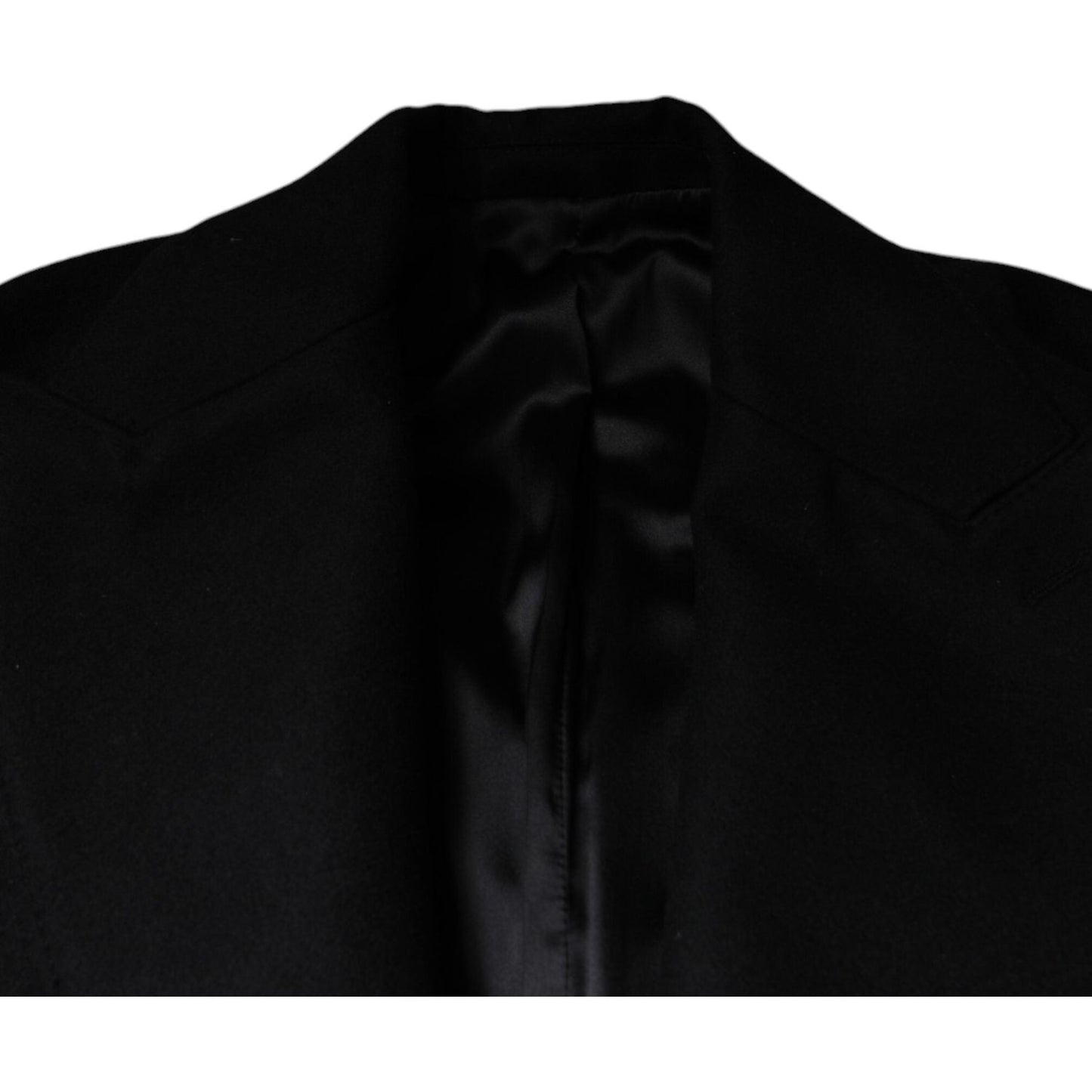 Dolce & Gabbana Black Wool Double Breasted Men Coat Jacket Dolce & Gabbana