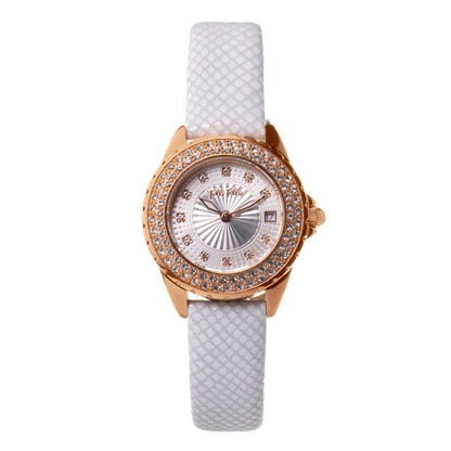 Folli Follie White Leather Dress Watch