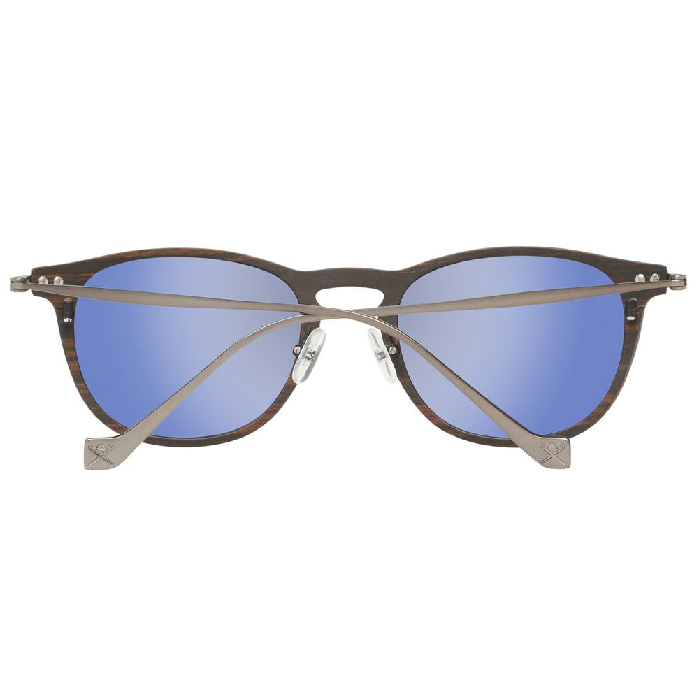 Hackett Brown Wood And Metal Sunglasses Hackett