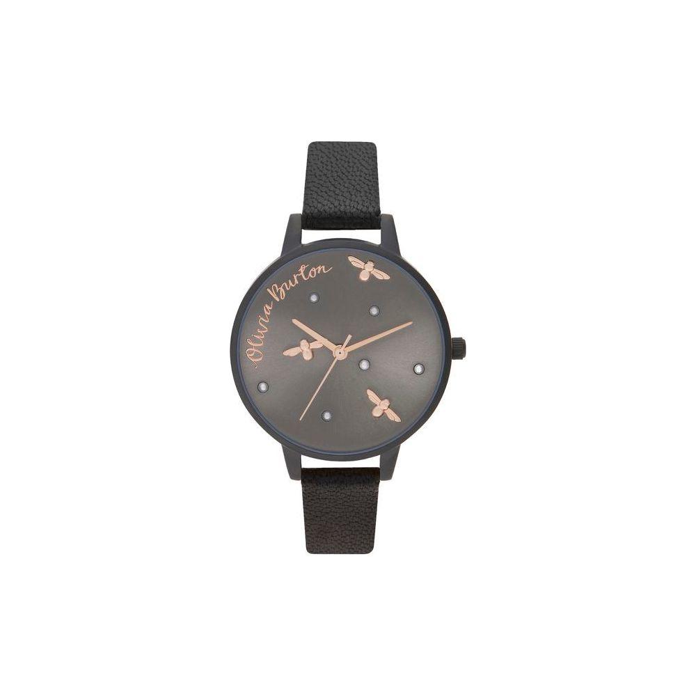 Olivia Burton Black Leather Watch Olivia Burton