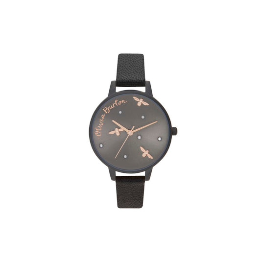 Olivia Burton Black Leather Watch Olivia Burton