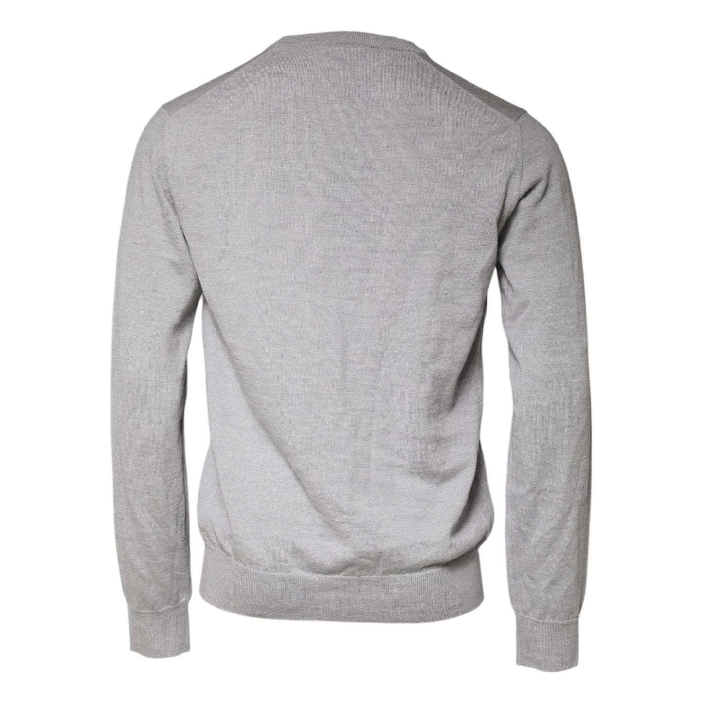 Dolce & Gabbana Light Gray Wool Crew Neck Pullover Sweater