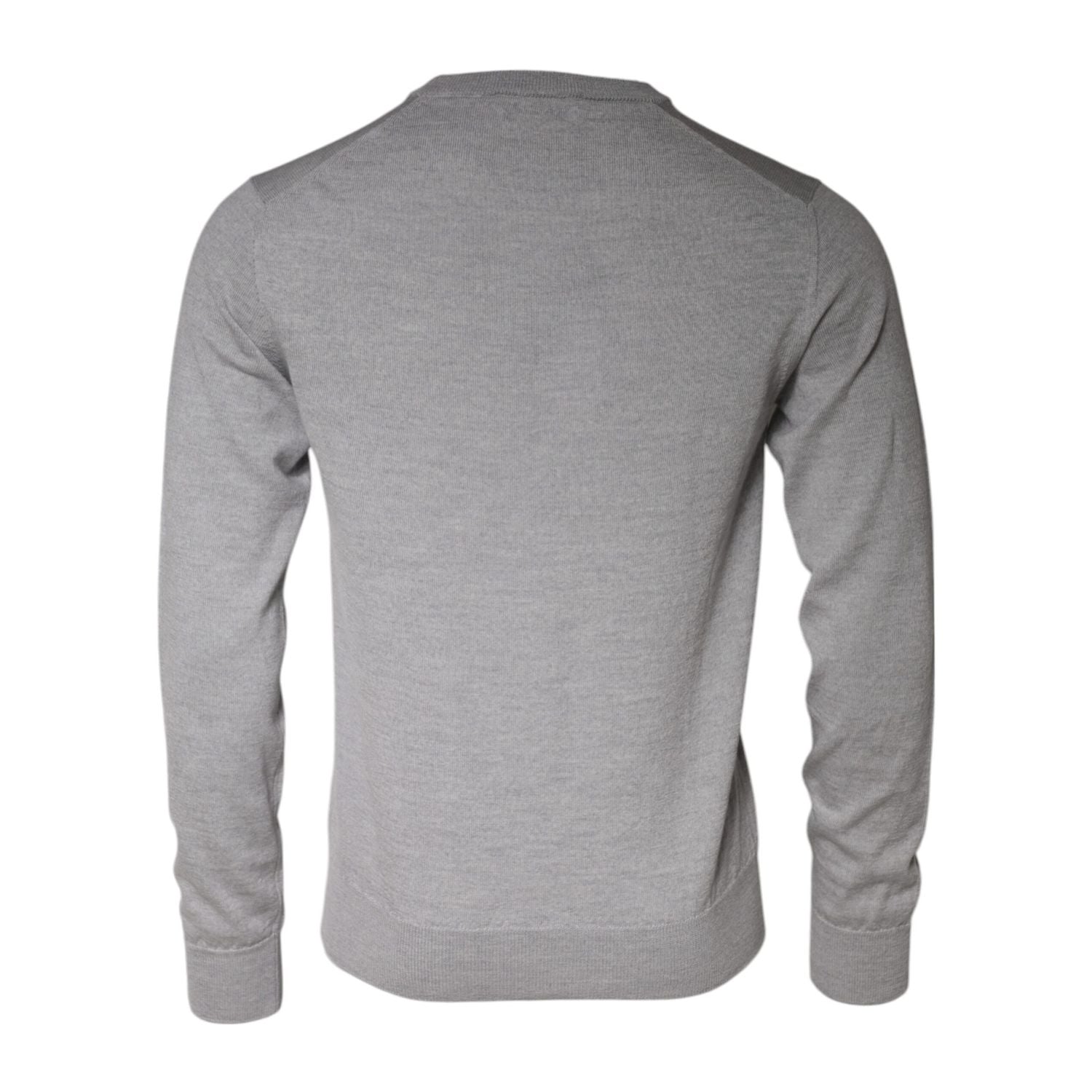 Dolce & Gabbana Light Gray Wool Crew Neck Pullover Sweater