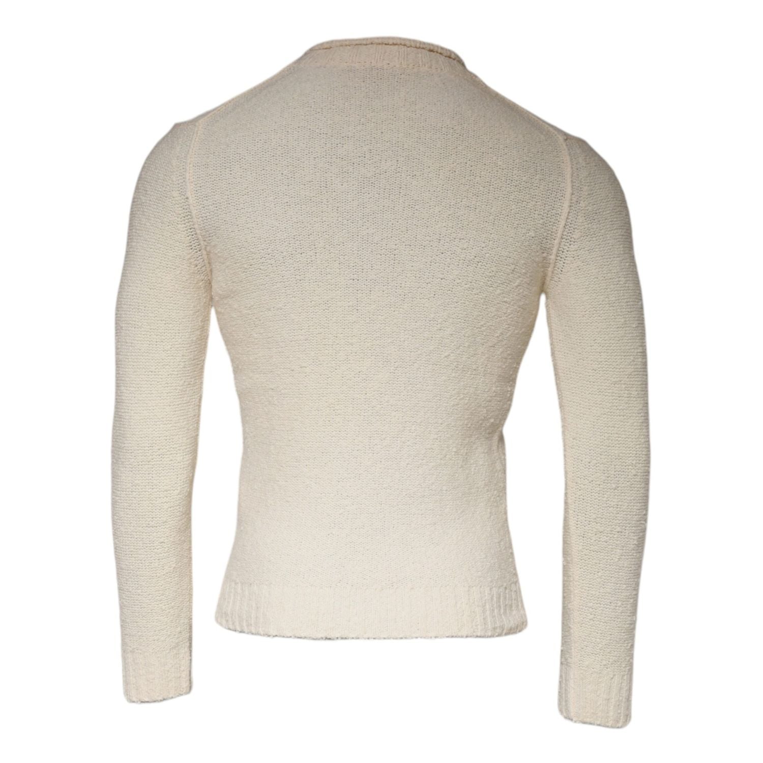 KANGRA Beige Wool Knit Long Sleeve Round Neck Pullover Sweater