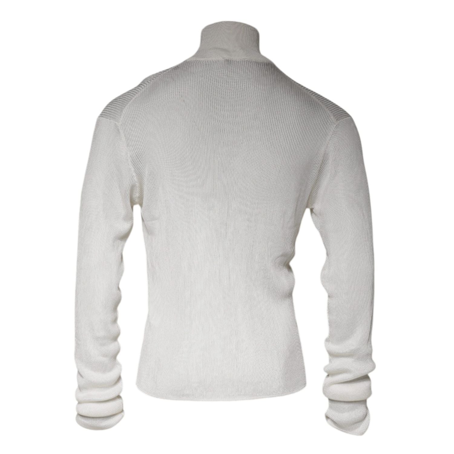 Dolce & Gabbana White Long Sleeve Turtleneck Men Pullover Sweater