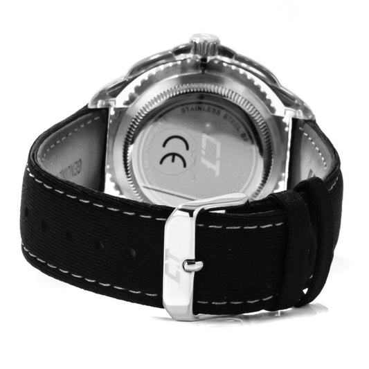 Chronotech Black Leather Watch Chronotech