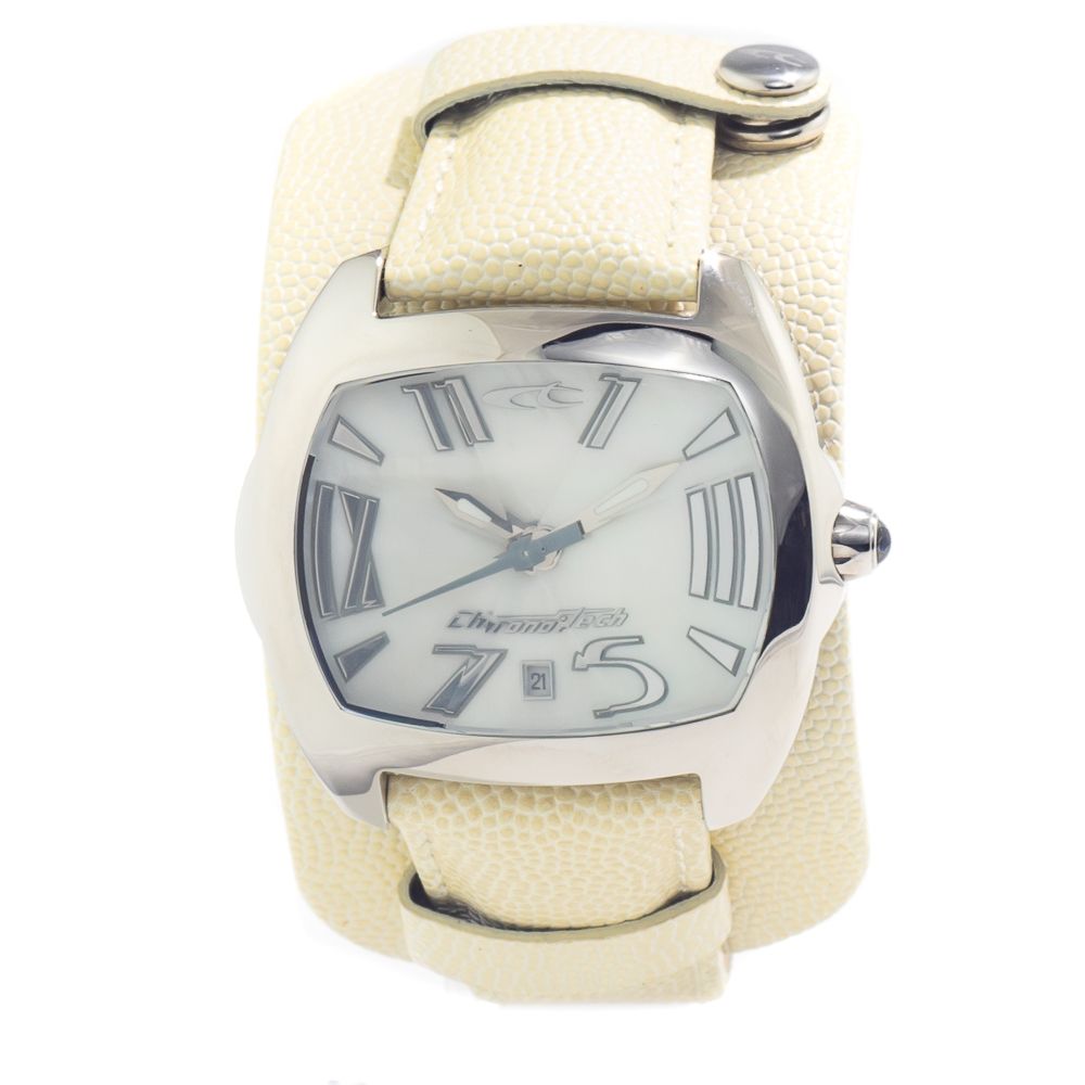 Chronotech Beige Leather Dress Watch Chronotech