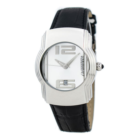 Chronotech Black Leather Dress Watch Chronotech