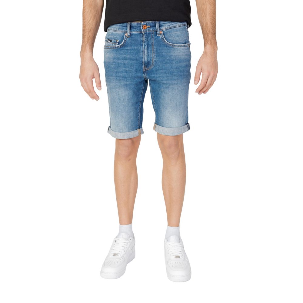 Gas Blue Cotton Bermuda Shorts Gas