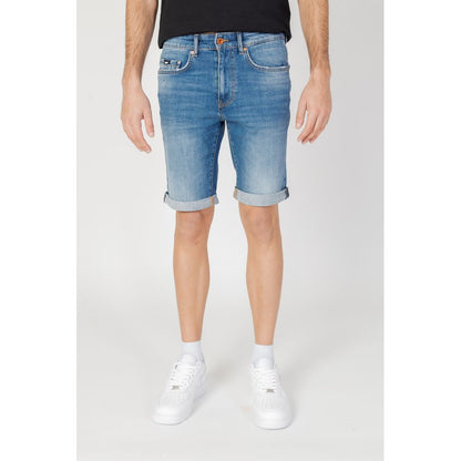 Gas Blue Cotton Bermuda Shorts Gas
