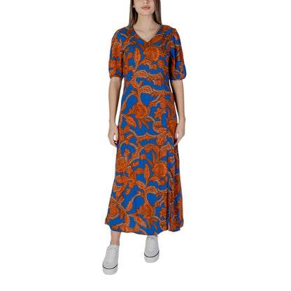 B.Young Blue Viscose Long Dress B.Young