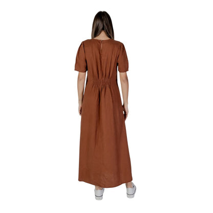 B.Young Brown Linen Long Dress B.Young