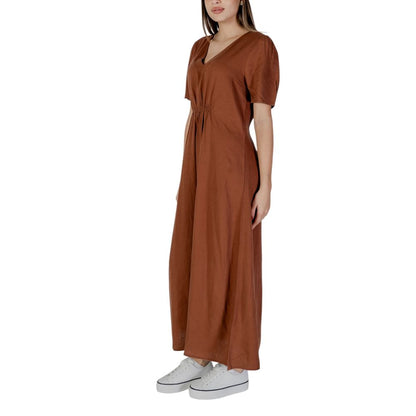 B.Young Brown Linen Long Dress B.Young