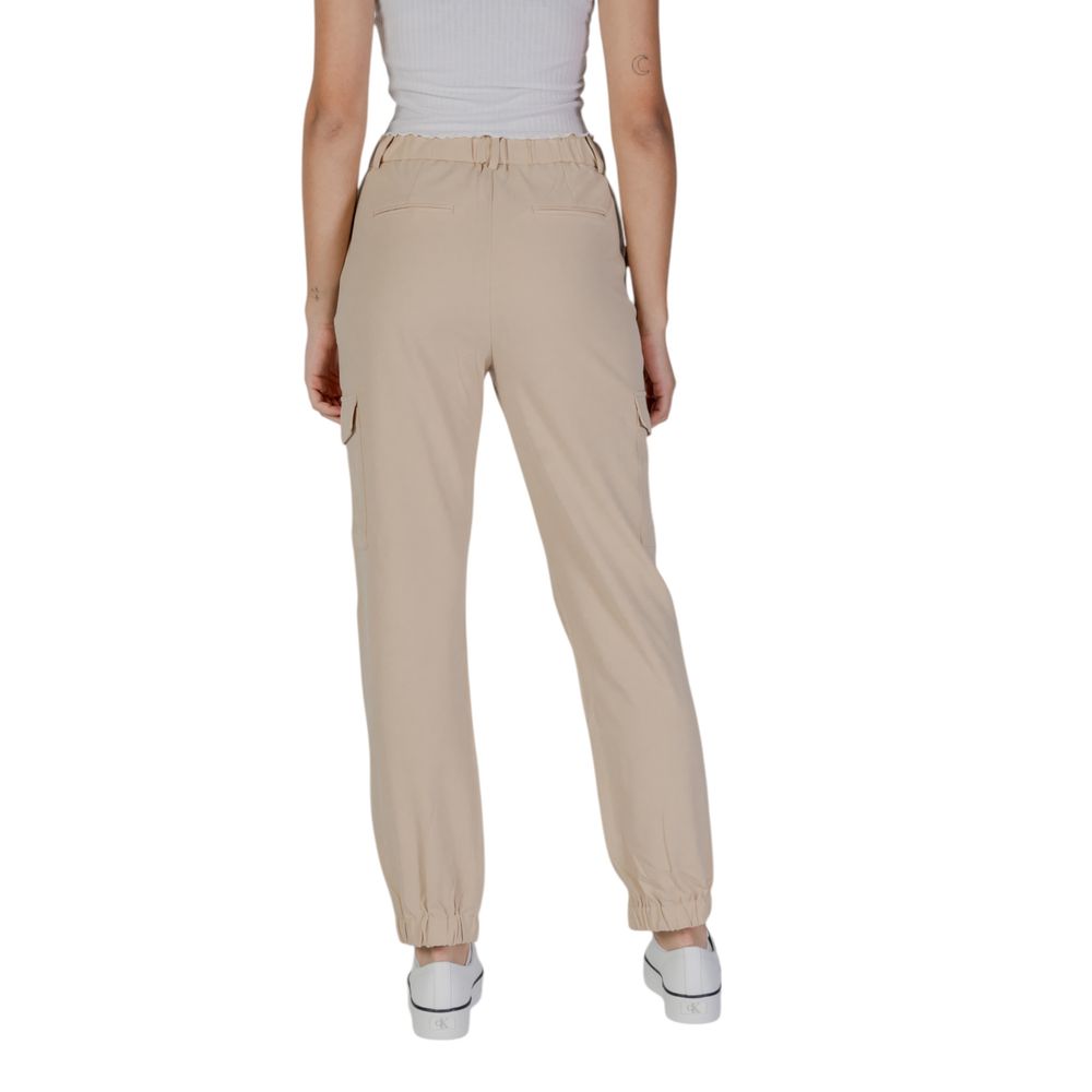 B.Young Beige Polyester Cargo Pants B.Young