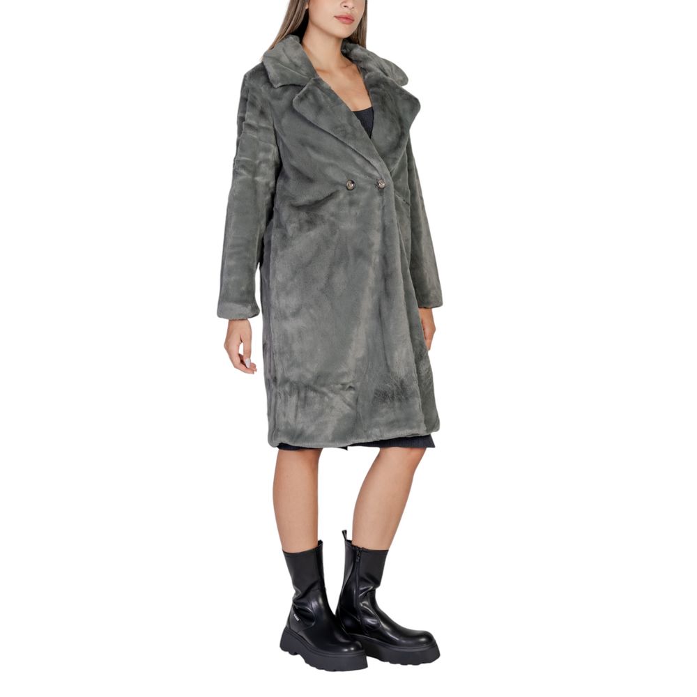 ICHI Black Polyester Coat ICHI