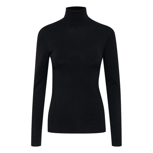 ICHI Black Viscose Turtleneck ICHI