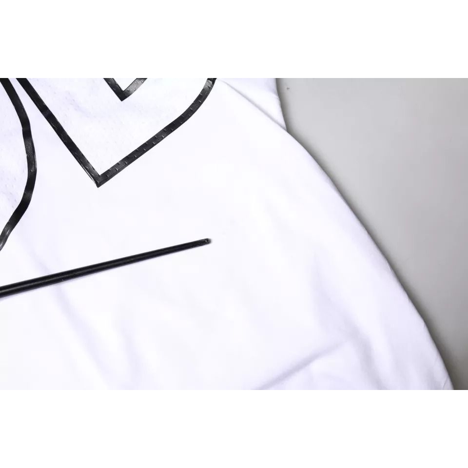 Dolce & Gabbana White Logo Print Crew Neck T-shirt