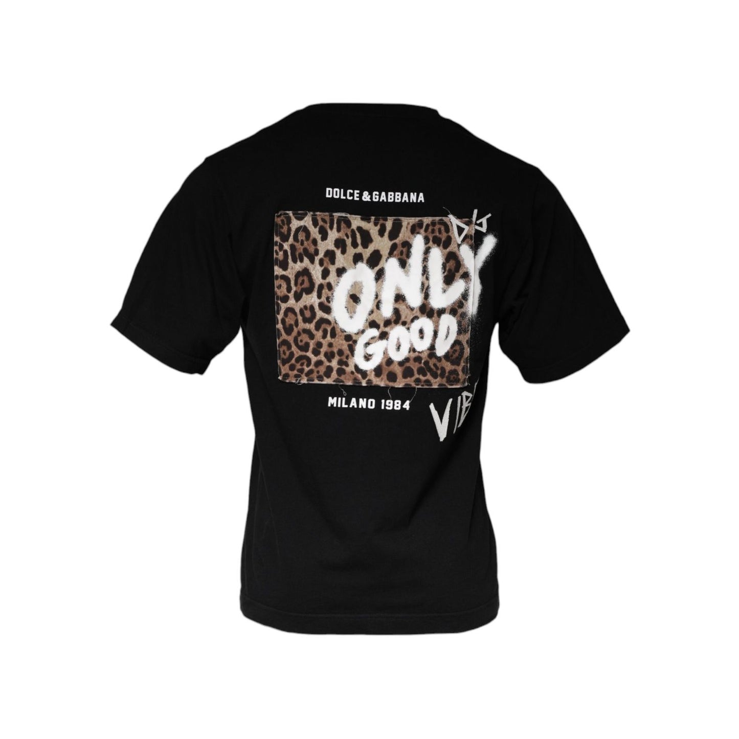 Dolce & Gabbana Black Amore Print Cotton Crew Neck T-shirt