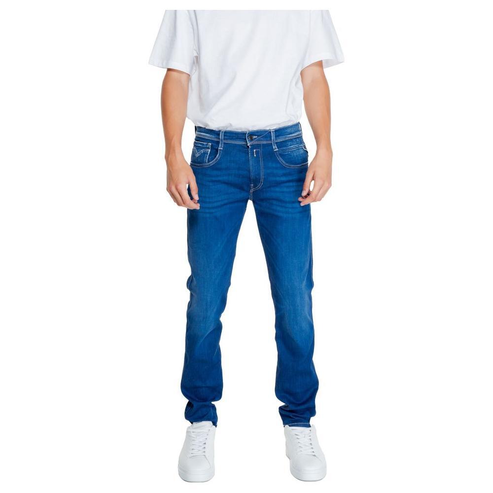 Replay Blue Cotton Relaxed Fit Jeans Replay