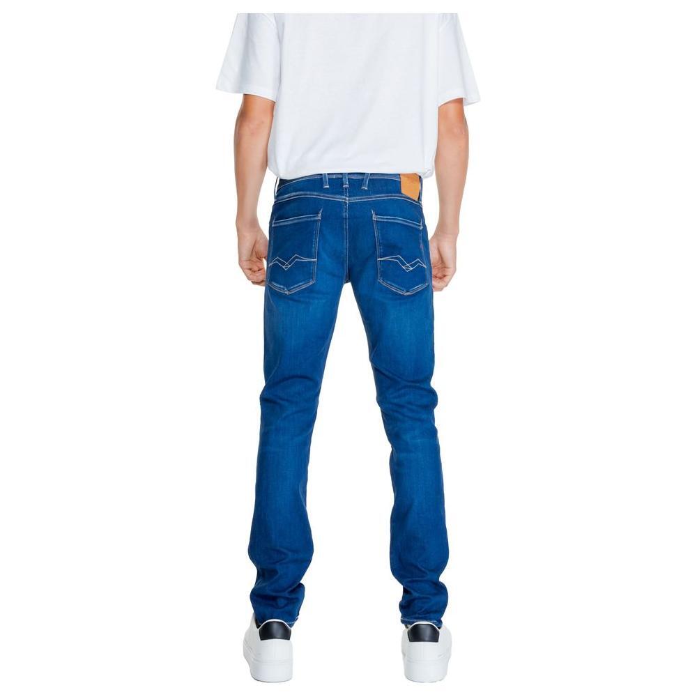 Replay Blue Cotton Relaxed Fit Jeans Replay