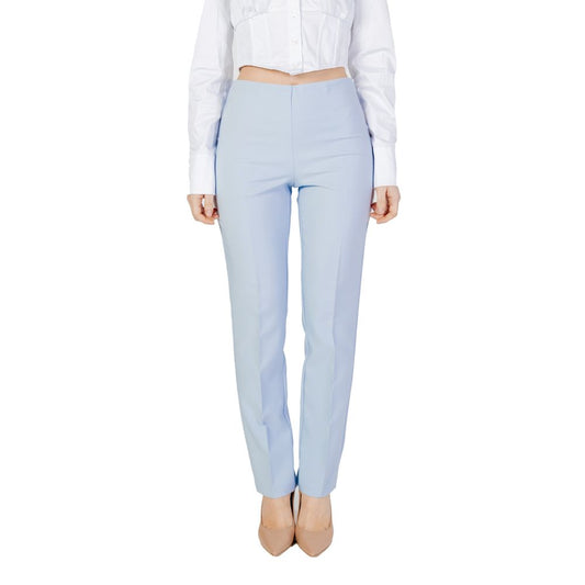 Sandro Ferrone Blue Polyester Dress Pants