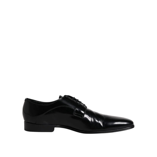 Dolce & Gabbana Black Leather Lace Up Derby Formal Shoes