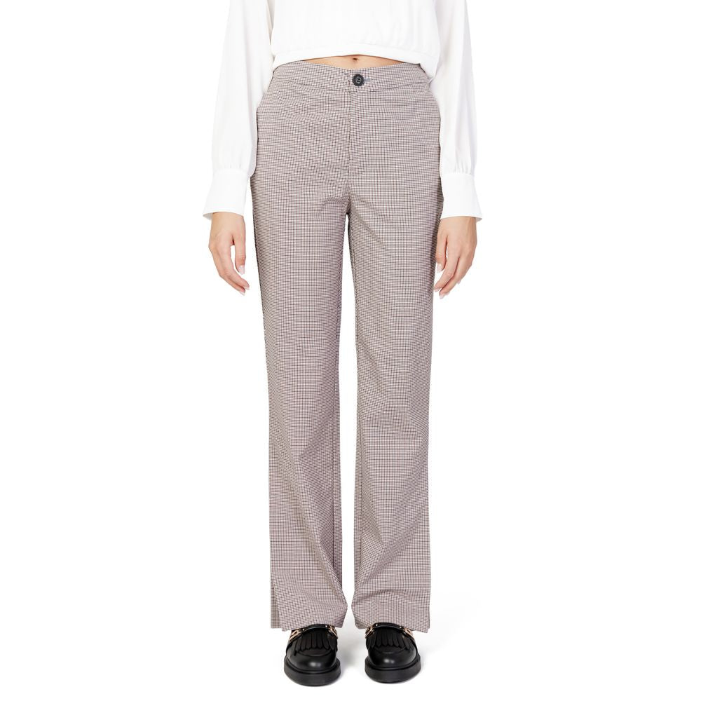 Only Beige Polyester Flared Pants Only
