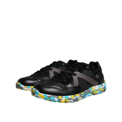Dolce & Gabbana Black Polyester Low Top Men Sneakers Shoes