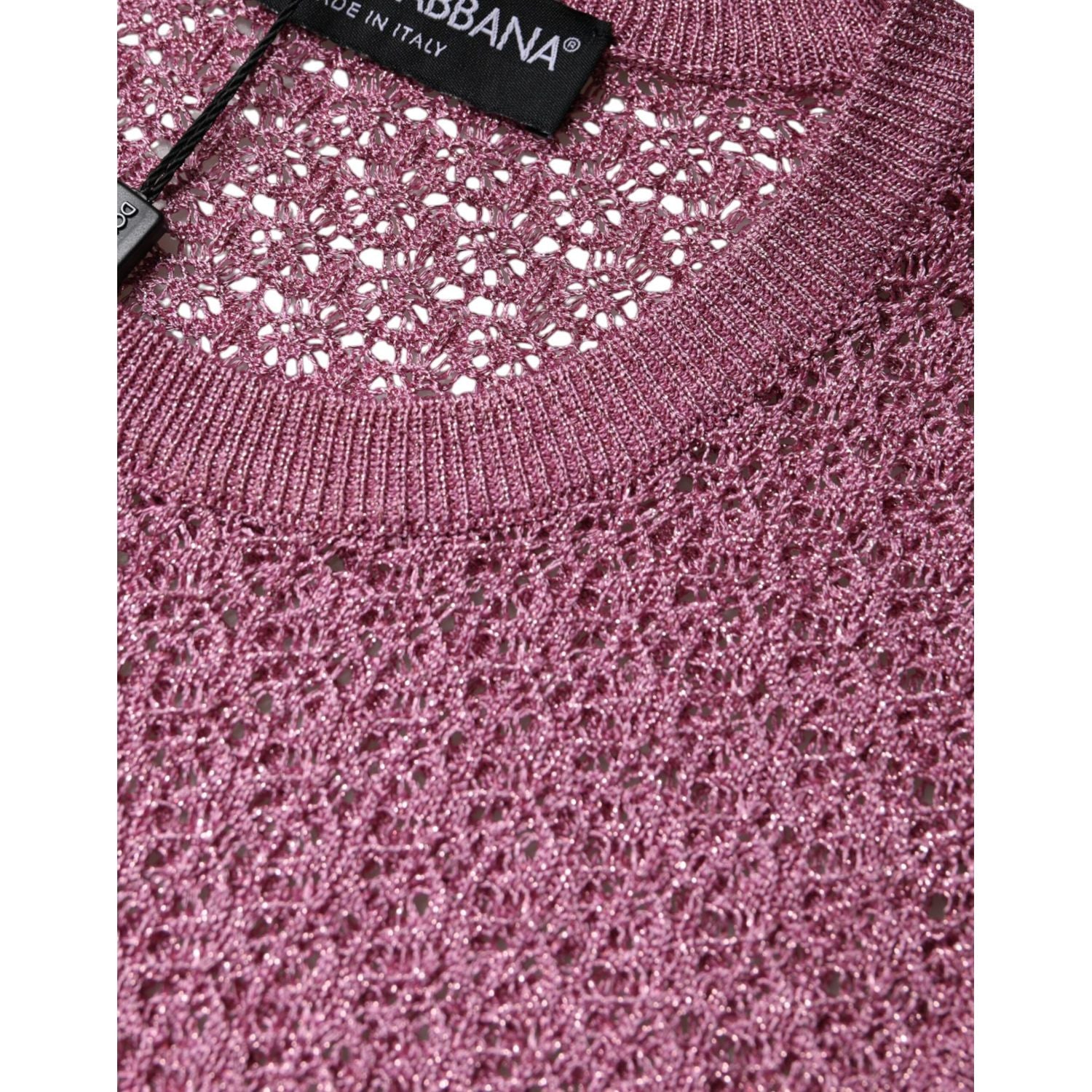 Dolce & Gabbana Pink Mesh See Through Sleeveless Tank Top