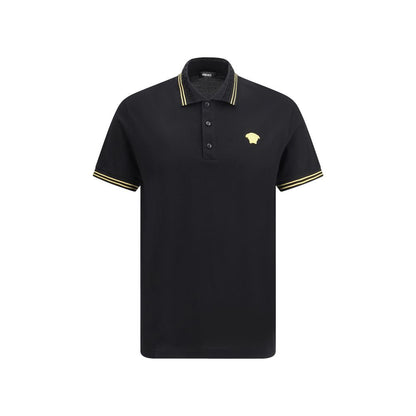 Versace Black Cotton Polo Shirt Versace