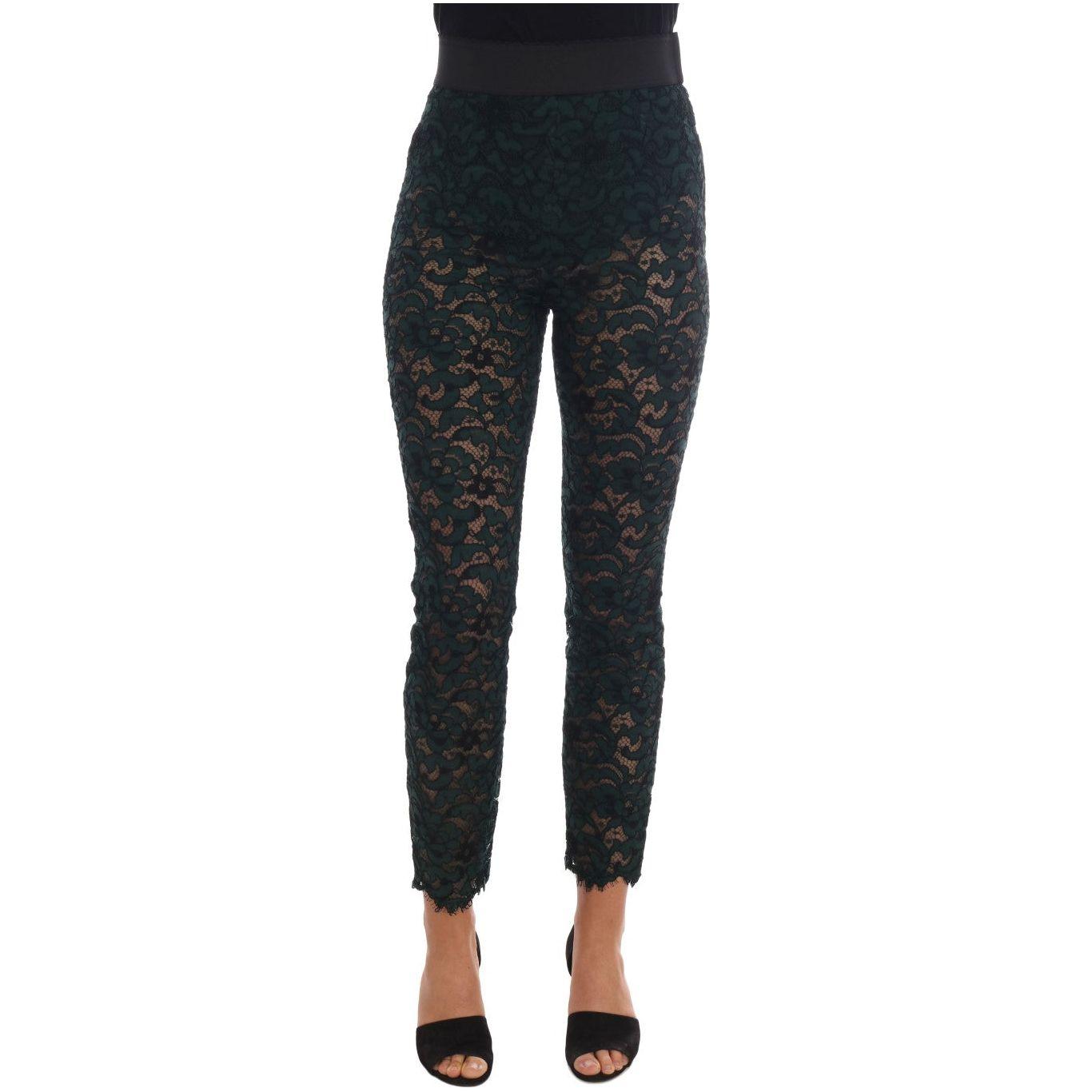 Dolce & Gabbana High Waist Floral Lace Slim Trousers Dolce & Gabbana