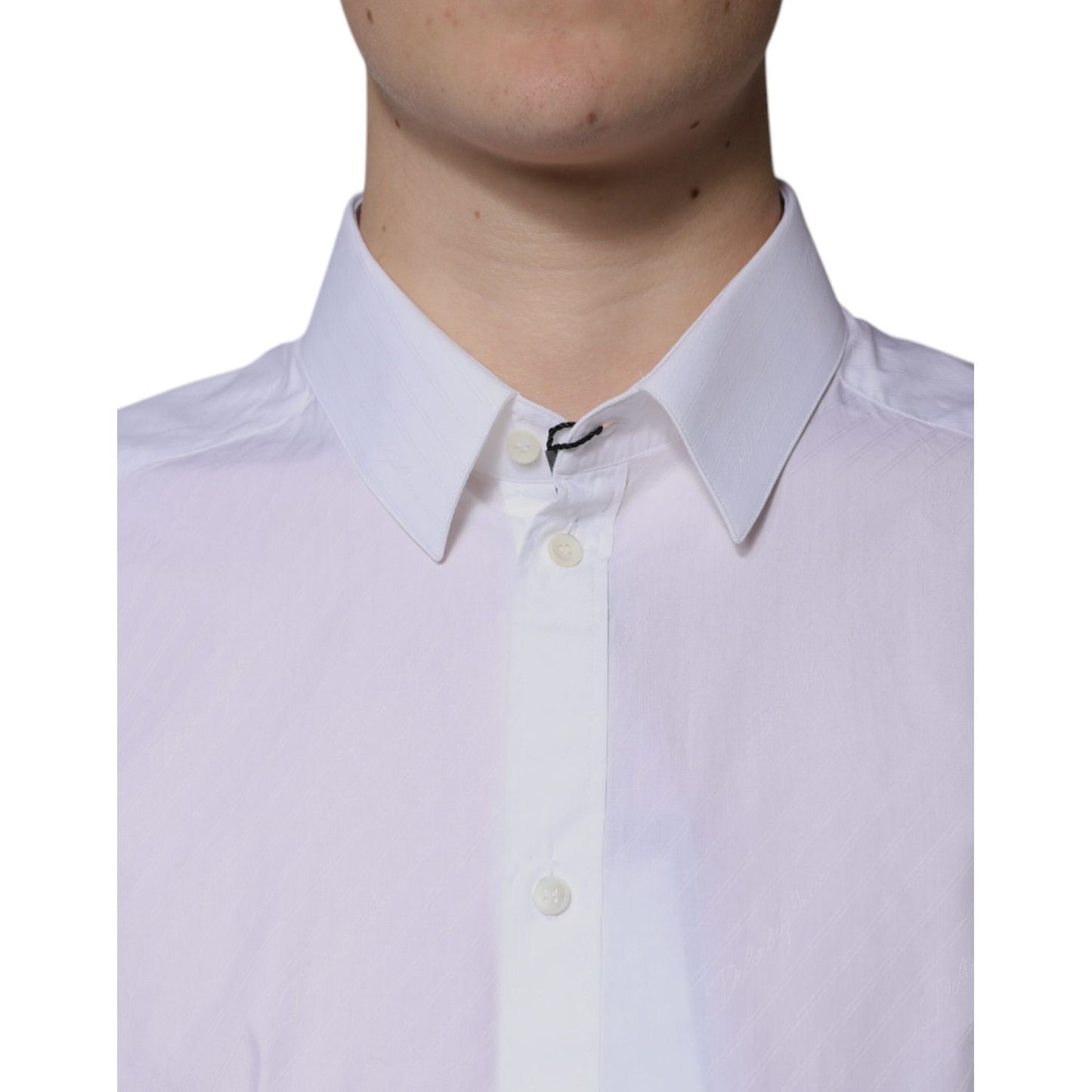 Dolce & Gabbana White Cotton Long Sleeve MARTINI Dress Shirt