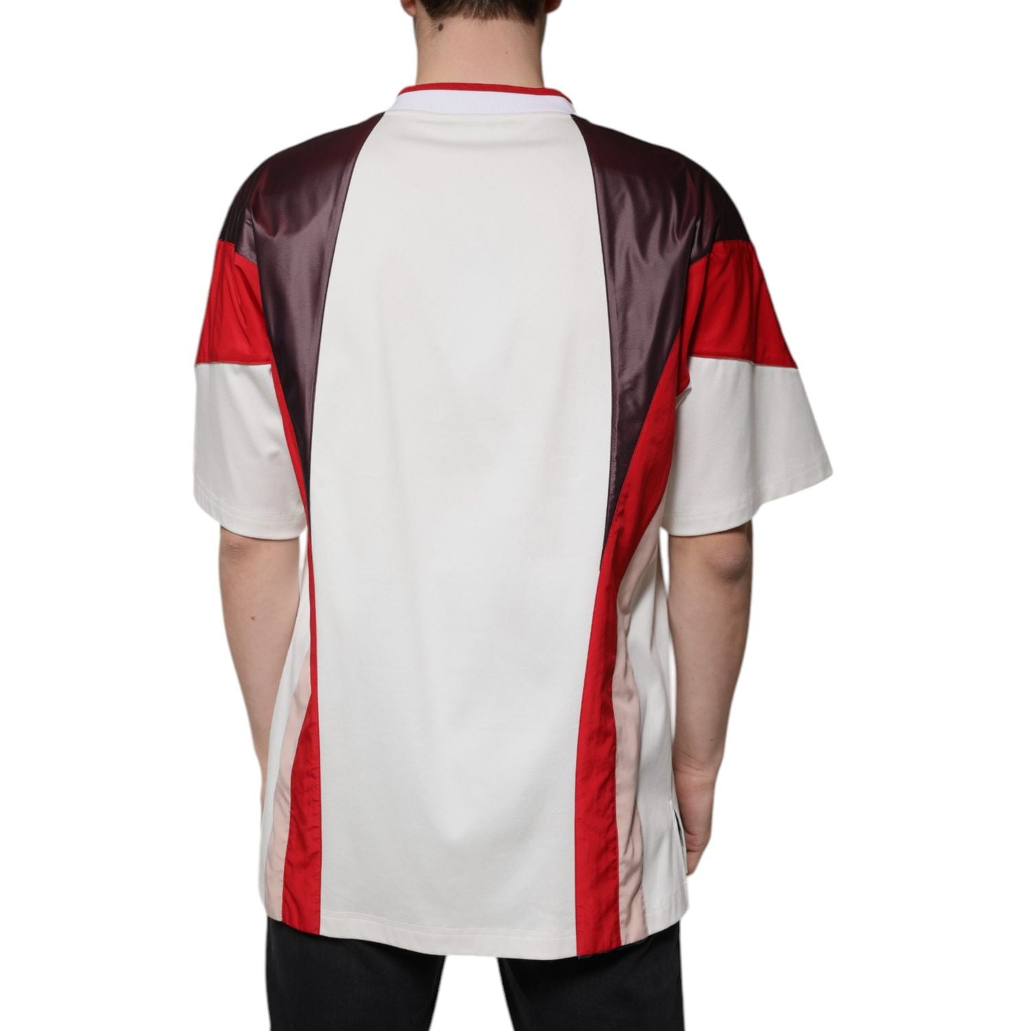 Dolce & Gabbana Multicolor Logo Jersey Cotton V-neck T-shirt