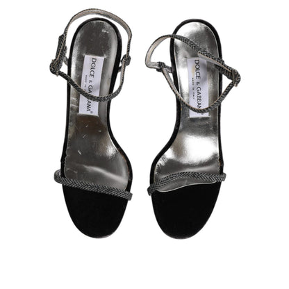 Dolce & Gabbana Black Ankle Strap High Heels Sandals Shoes